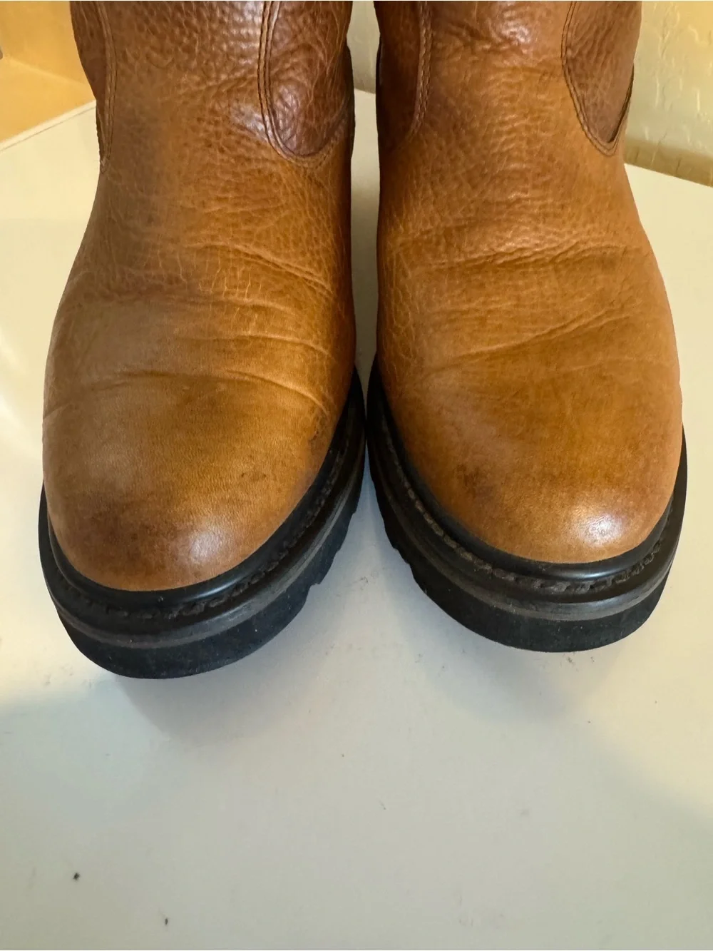 Wolverine Men's Brown Leather Wellington Work Boots Size 12M